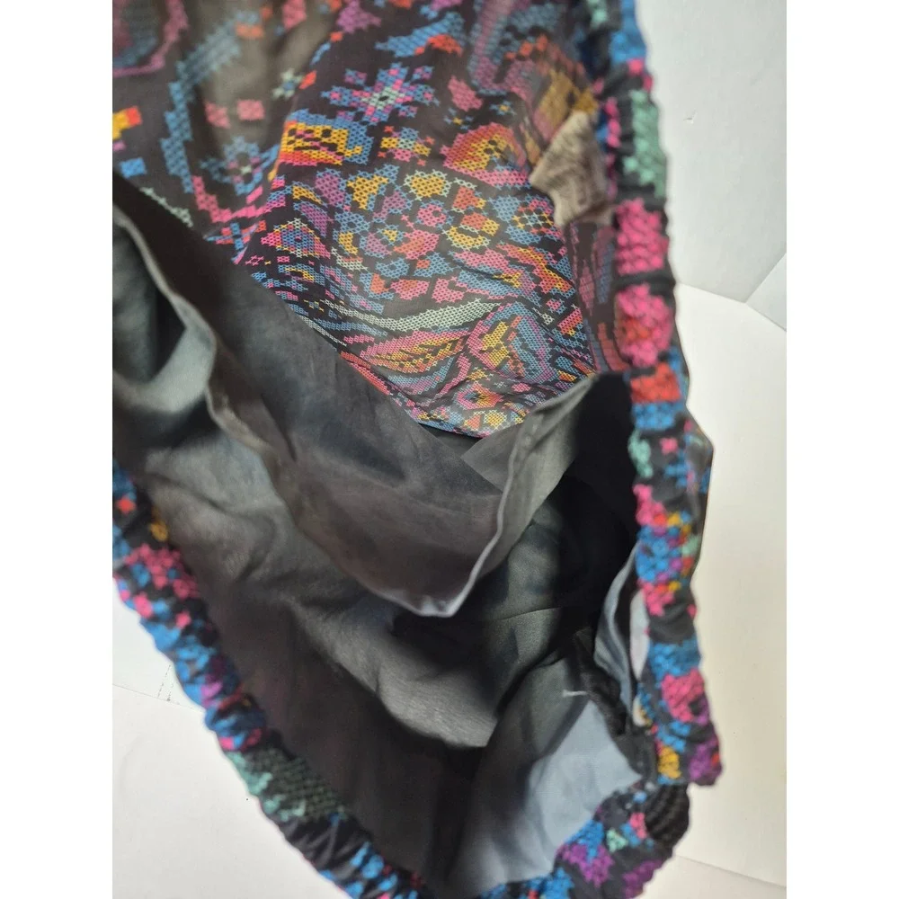 Nike Drawstring Cinch Bag Multi-Color Paisley Floral Print Gym Sackpack Black
